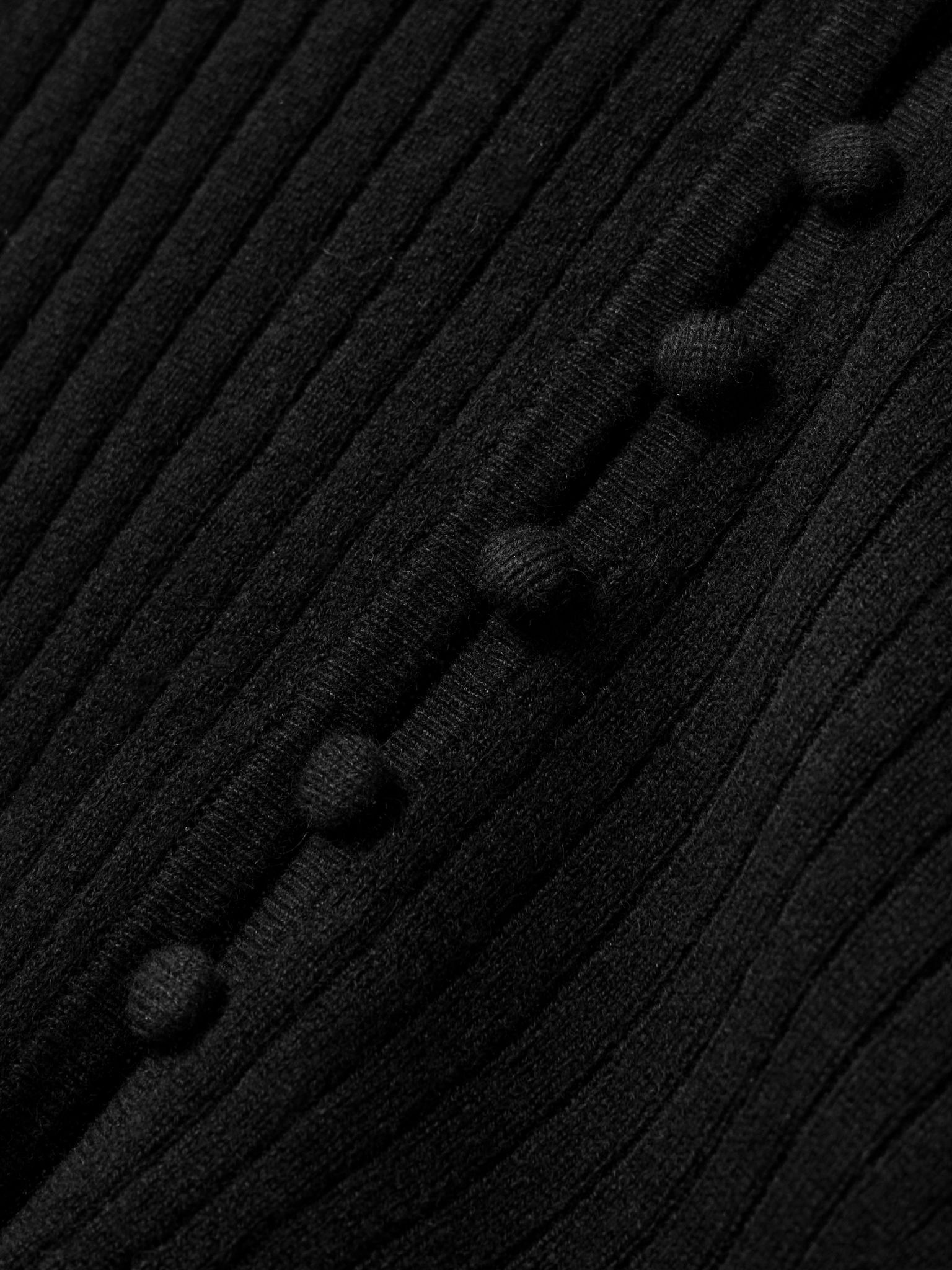 New Cami ribbed organic cashmere cardigan Black - 4