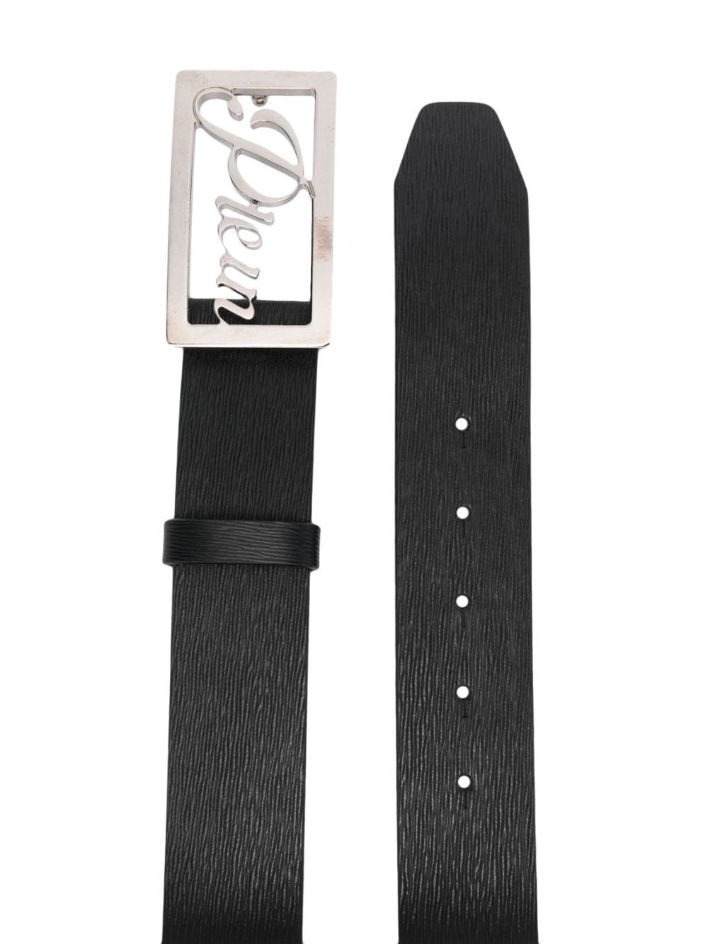 logo-buckle Saffiano leather belt - 2