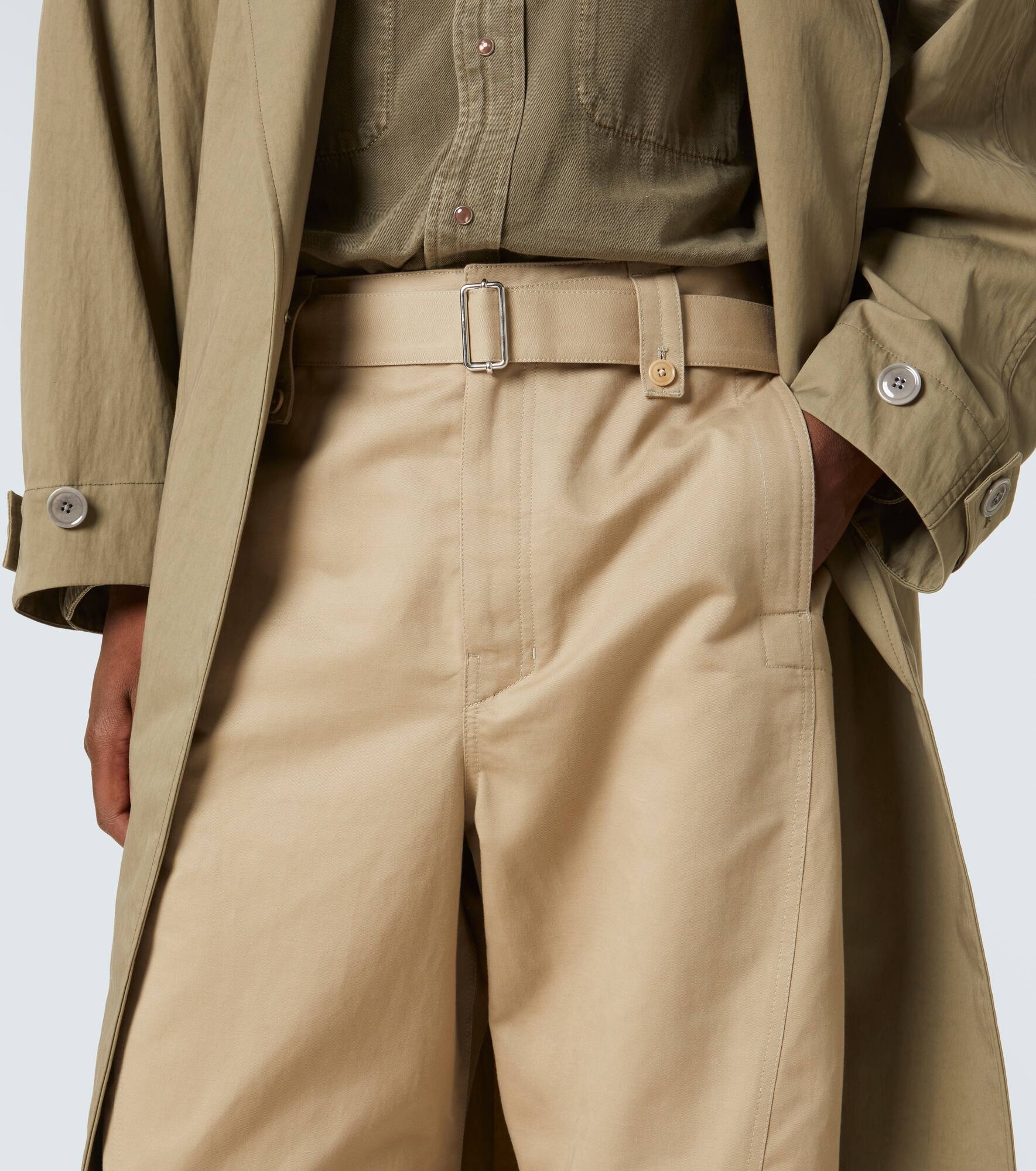 Twisted cotton and linen twill pants - 5