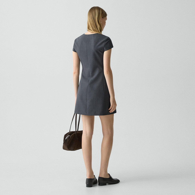 Theory Zip Mini Dress in Good Wool outlook