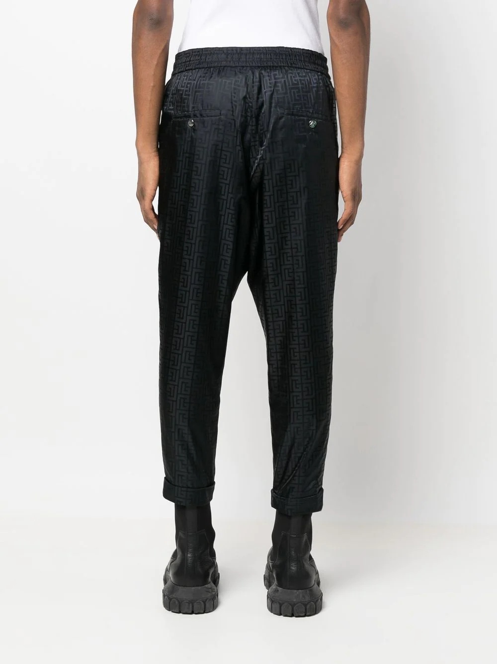 monogram-print tapered trousers - 4