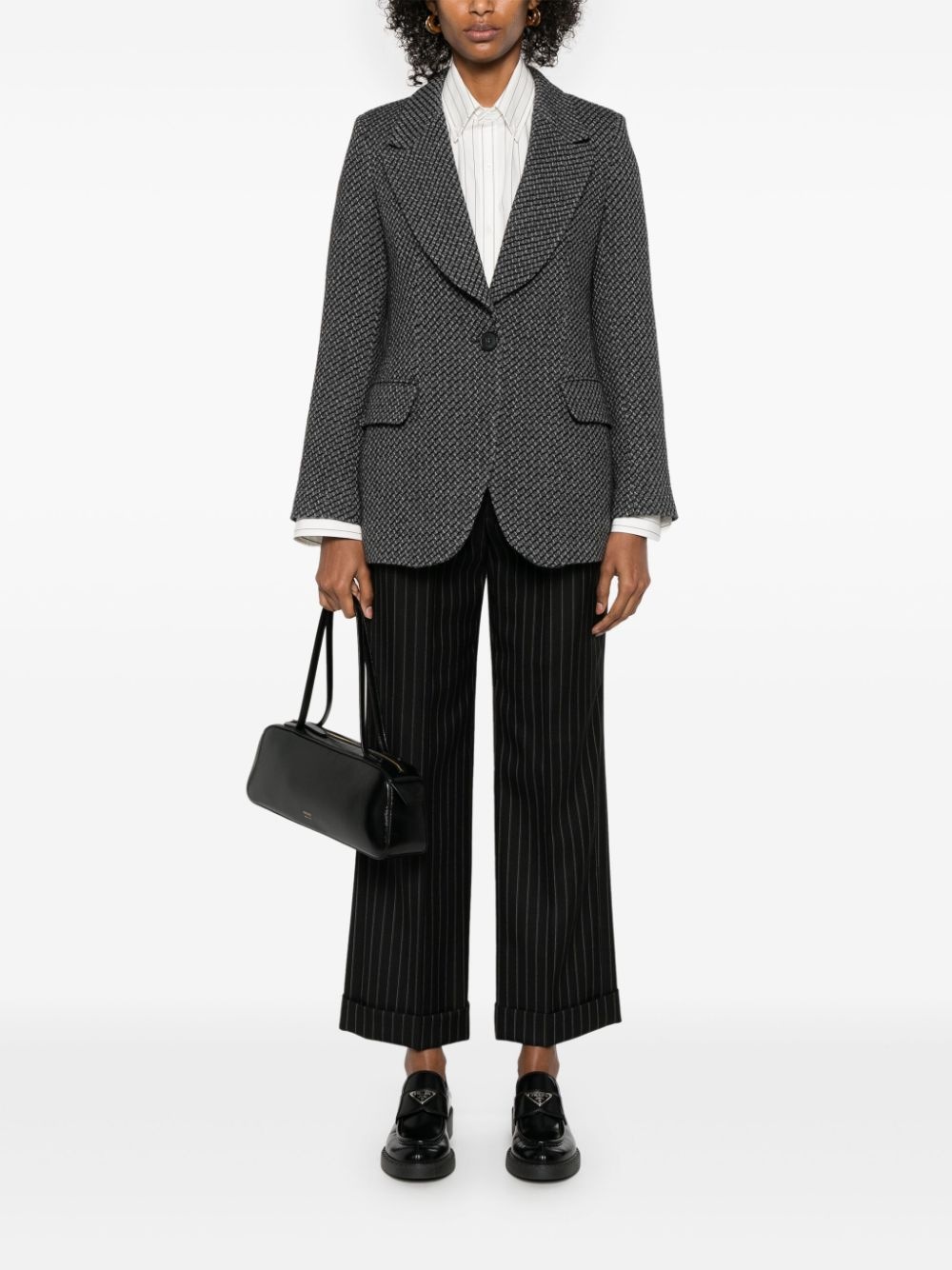 single-breasted knitted blazer - 2