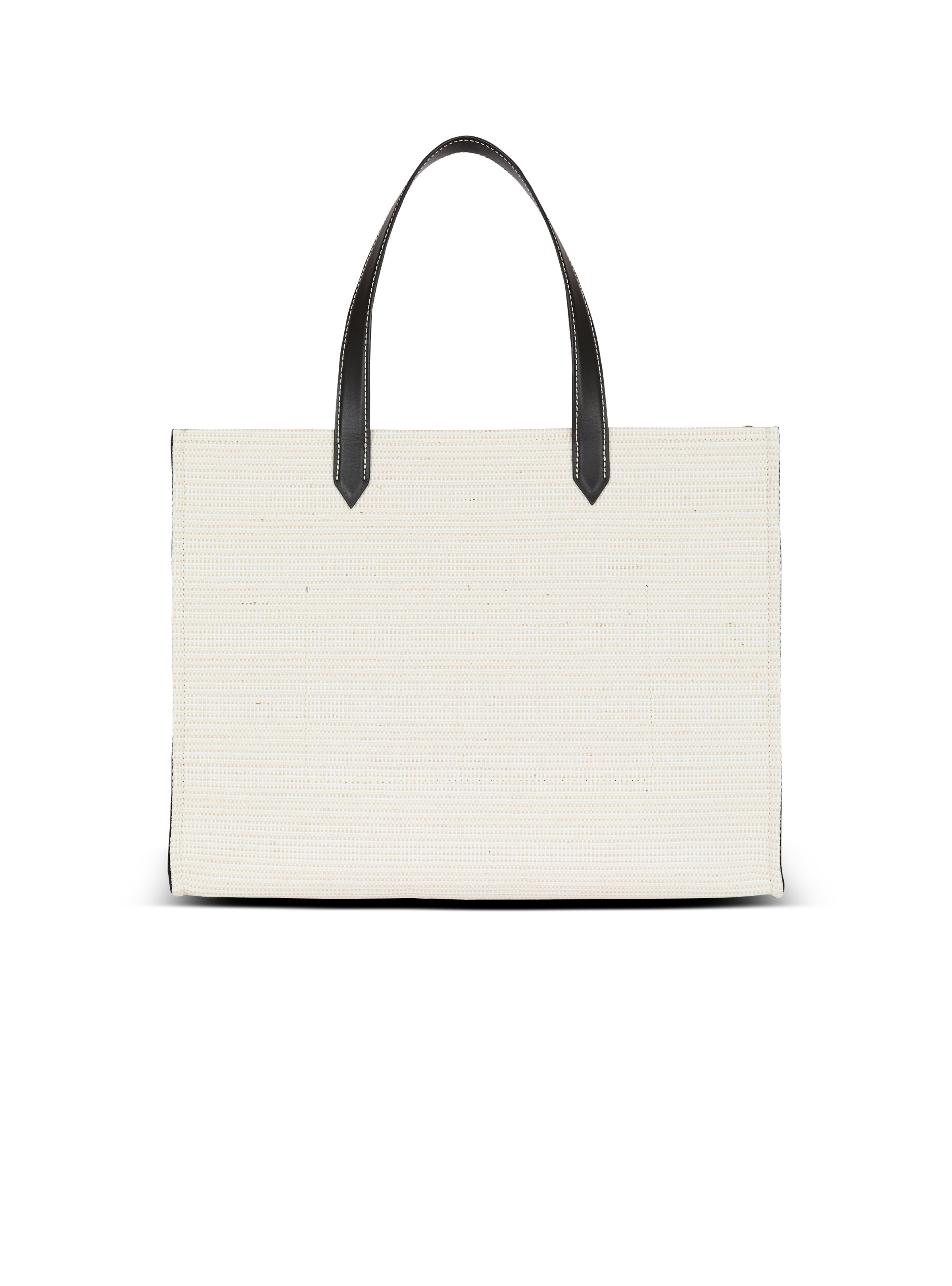 Medium raffia B-Army tote bag - 4