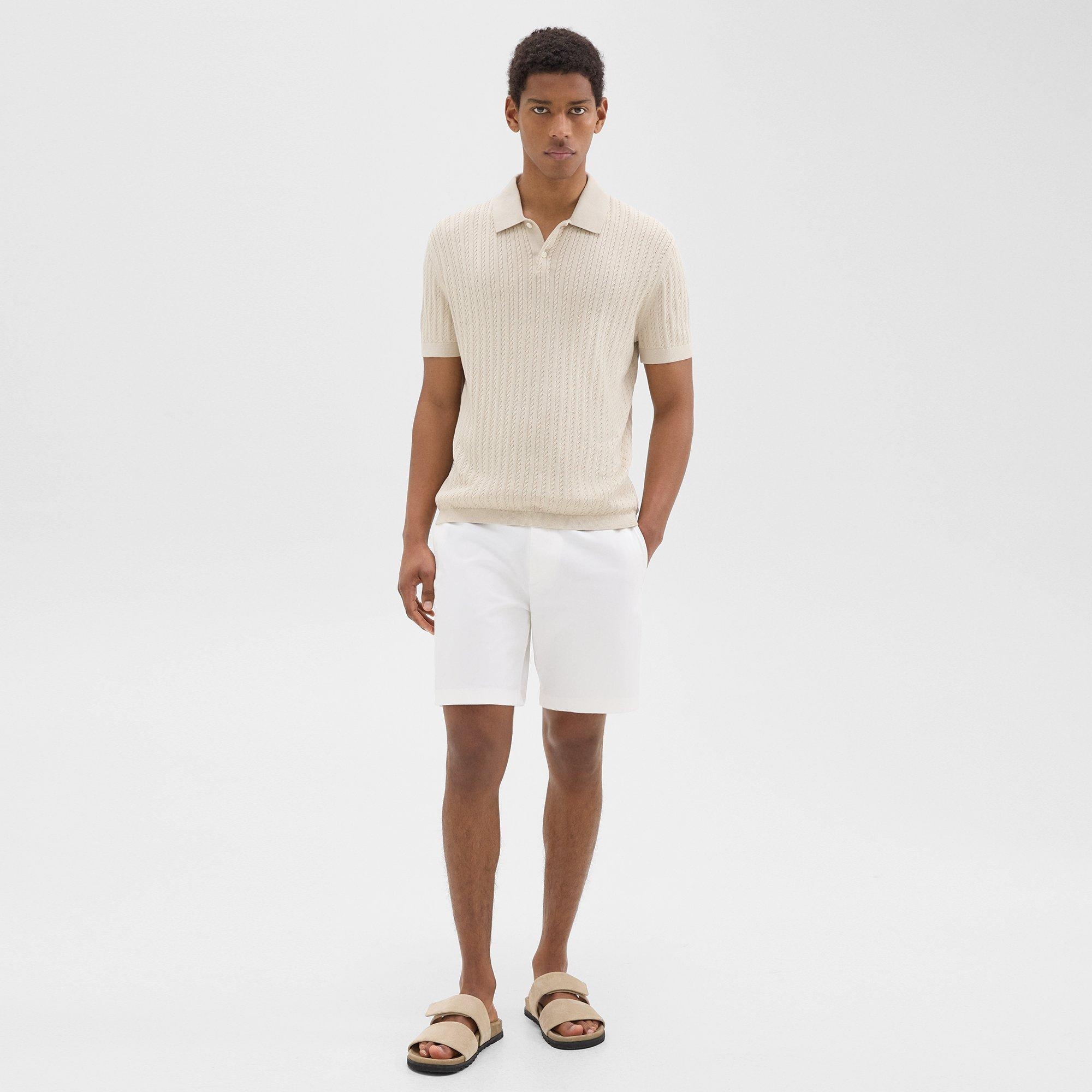 Cable Knit Polo in Cotton - 6