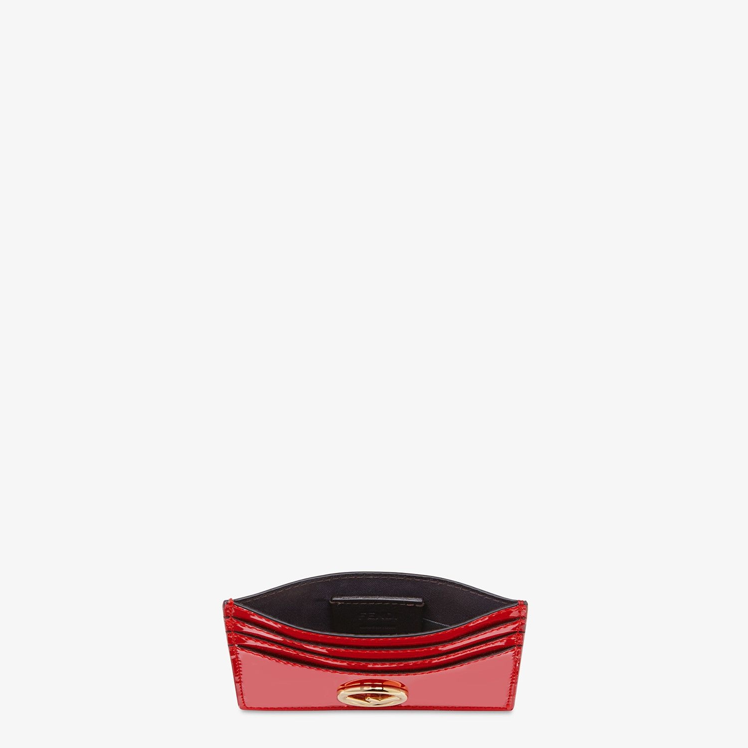 Flat card holder in red patent leather - 3