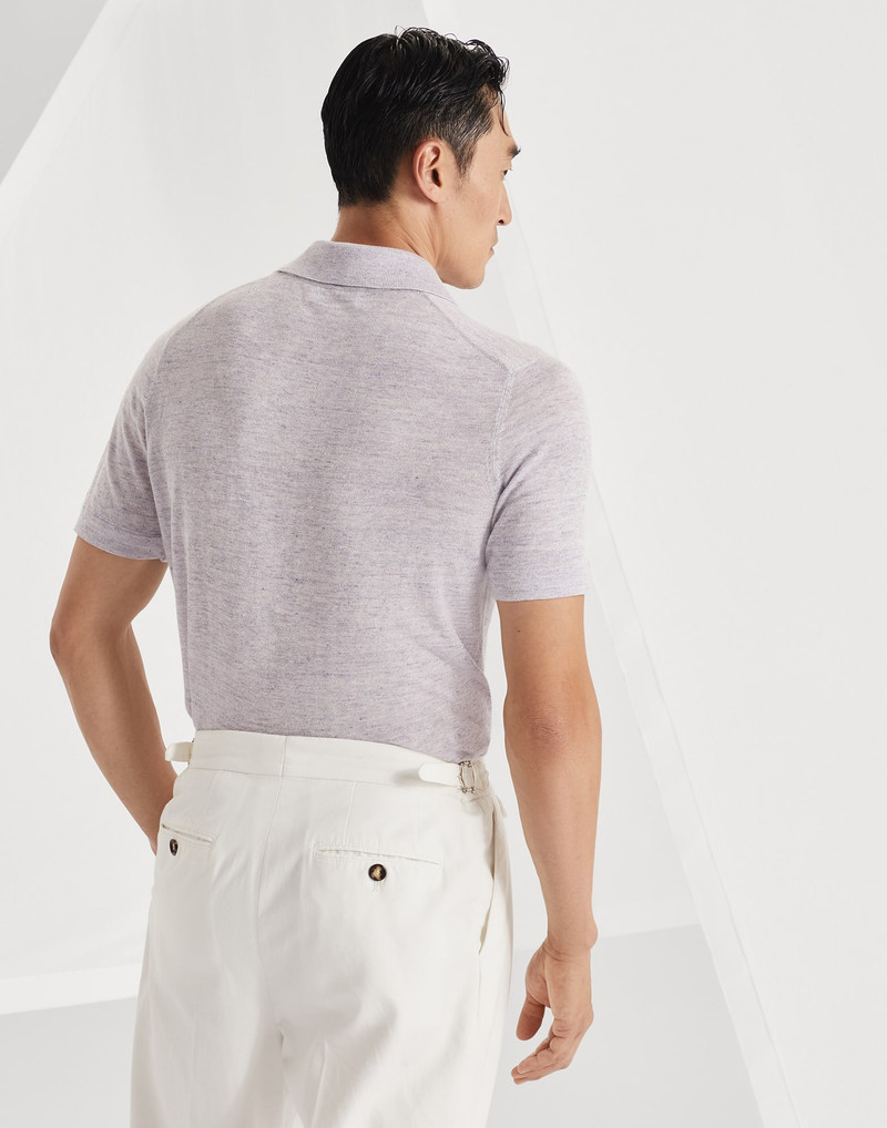 Brunello Cucinelli Linen and cotton knit polo outlook