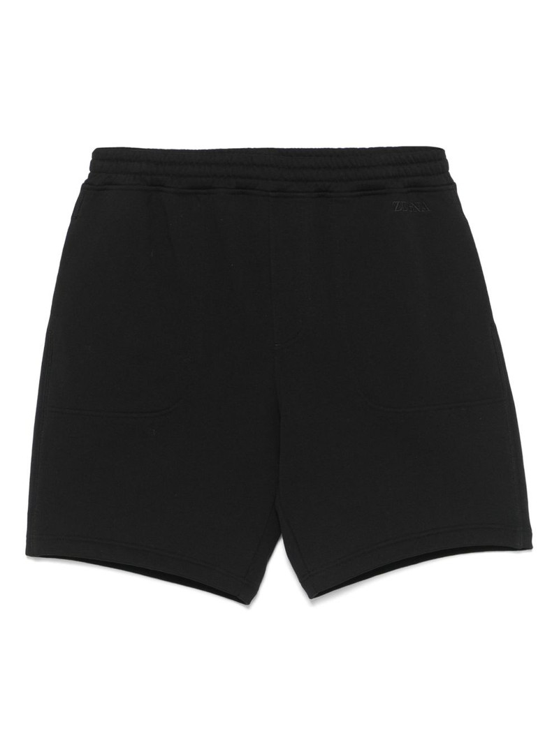 logo-embroidered track shorts 1