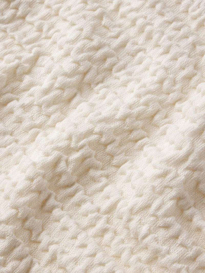 Smocked Sleeveless Crewneck in White 4