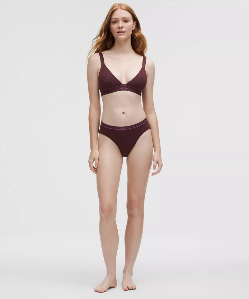 lululemon Stretch Cotton Ribbed Logo Super-High-Rise Bikini Underwear outlook