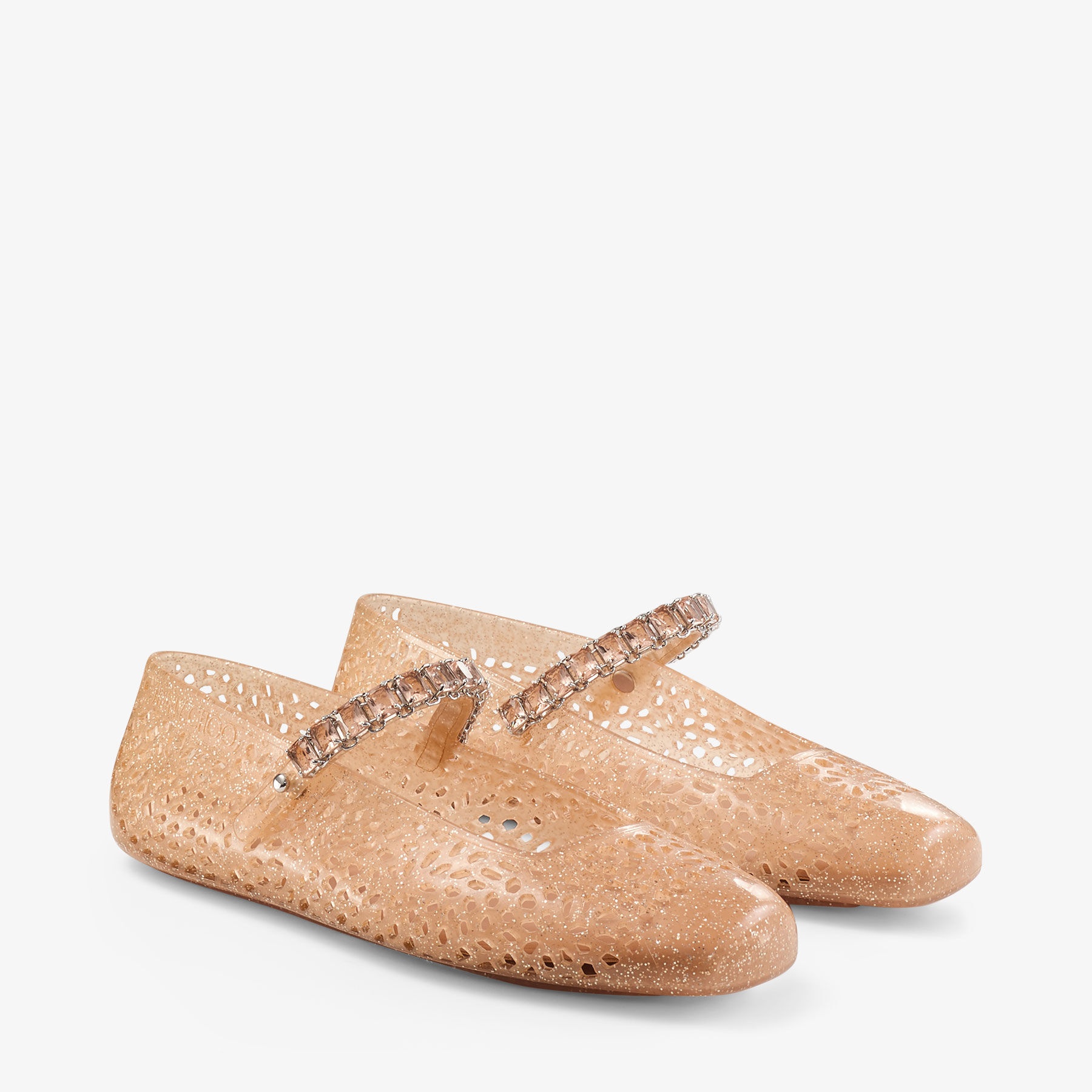 JIMMY CHOO The Jelly Light Toffee Jelly Ballerina Flats with