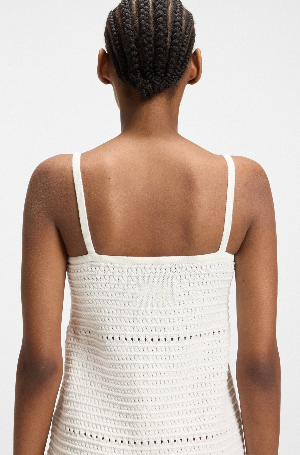 MESH-KNIT DRESS WITH SPAGHETTI STRAPS - 6