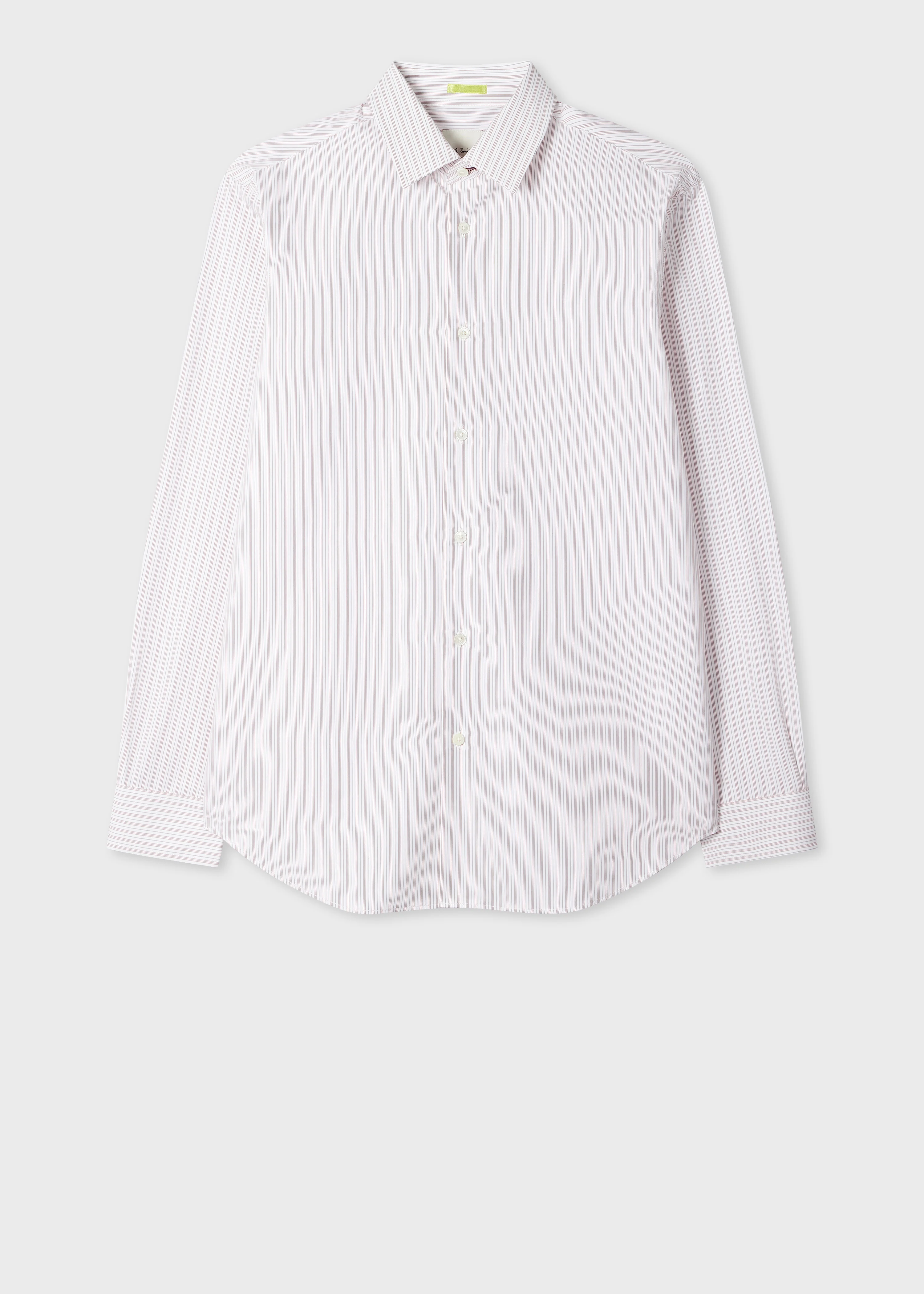 Regular-Fit White and Red Stripe Shirt - 1