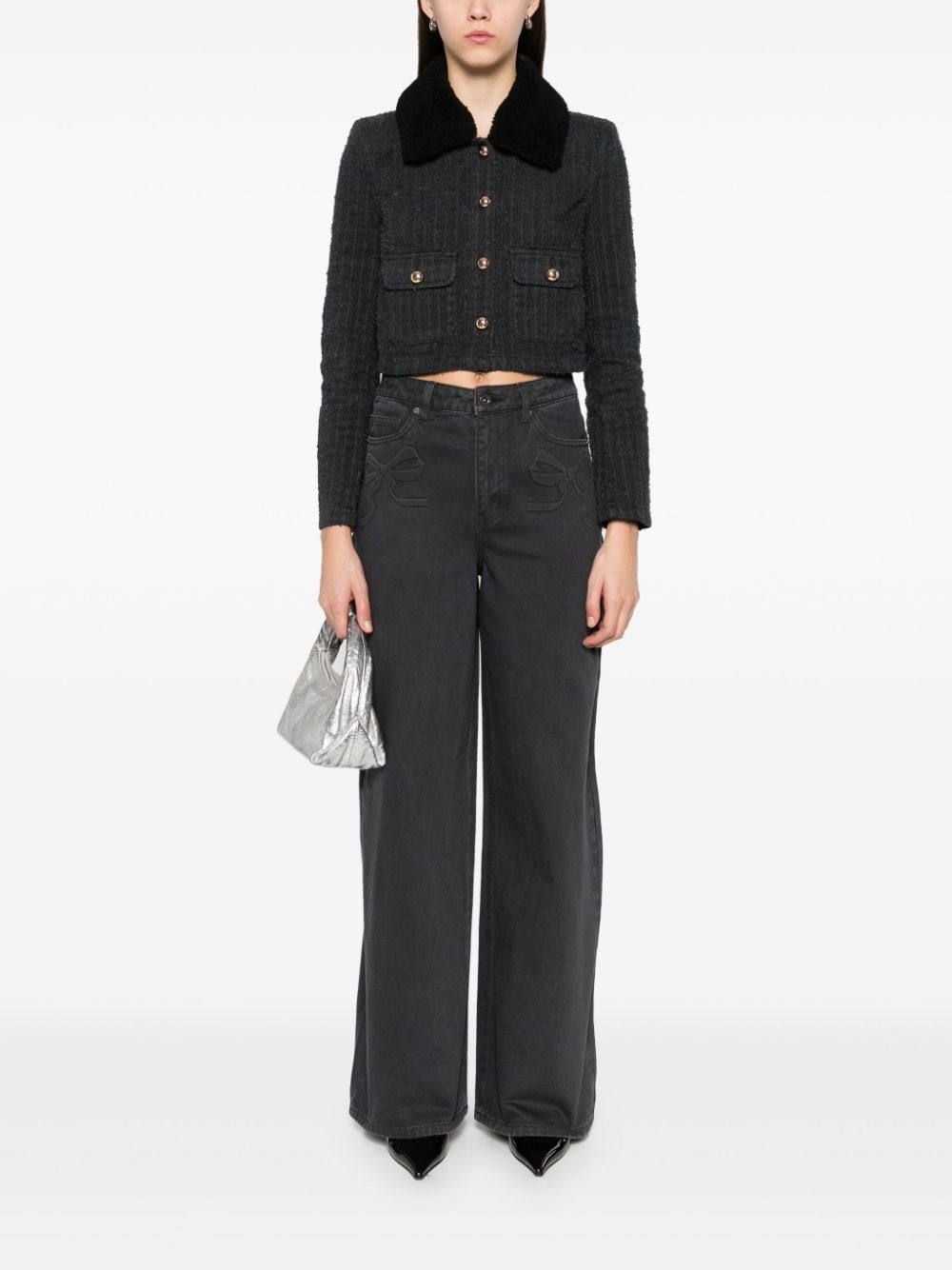 デニム・ジーパン SELF PORTRAIT 'Bow Motif' jeans Rhinestone Bow Denim Jeans – self-portrait-US