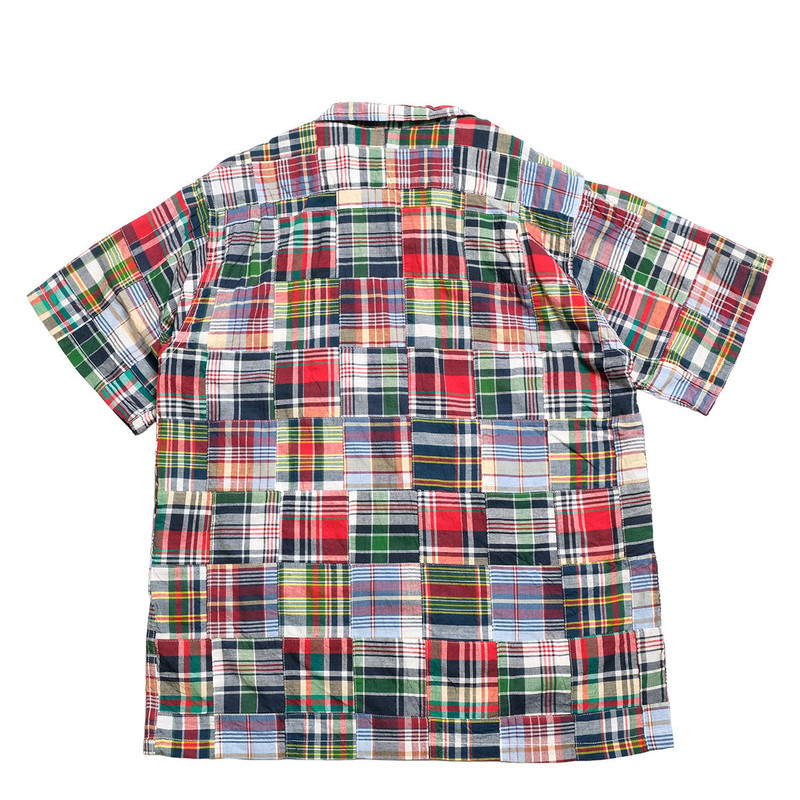 SUGAR CANE MADRAS CHECK PATCHWORK S/S OPEN SHIRT - SC39739 outlook