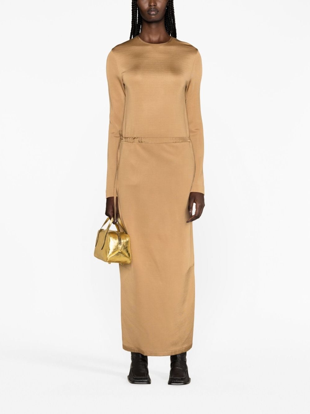 drawstring-waist midi dress - 2