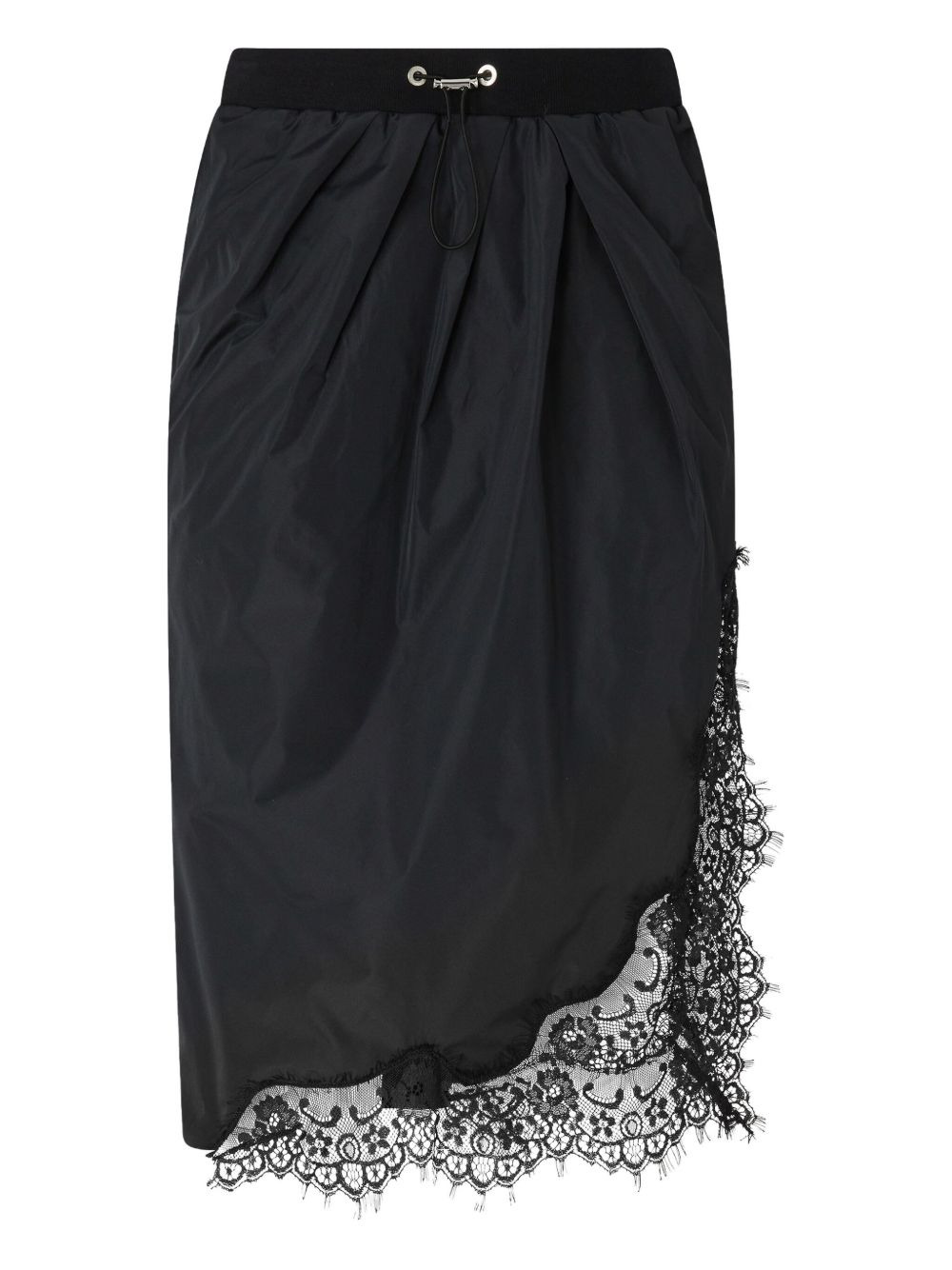 lace-trim gathered skirt - 1