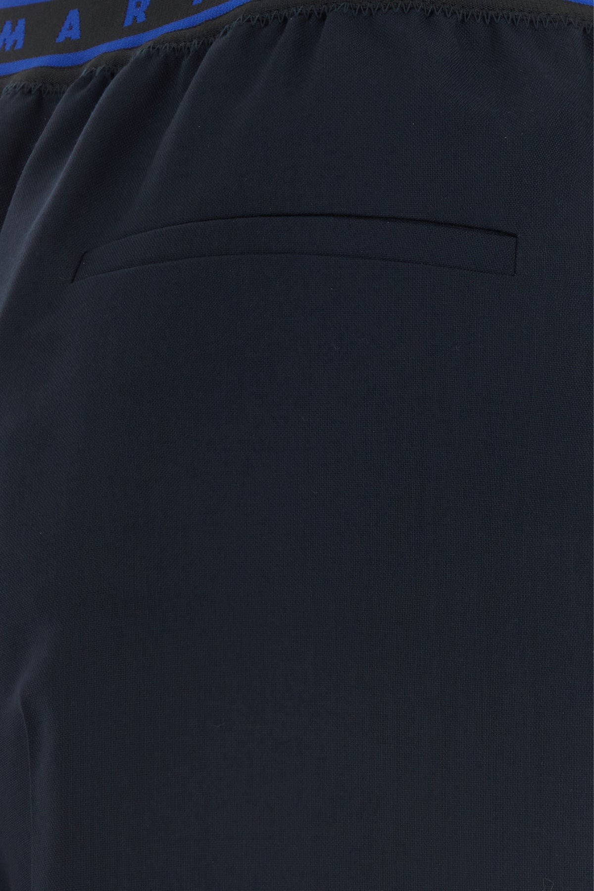 Midnight blue wool wide-leg pant - 3