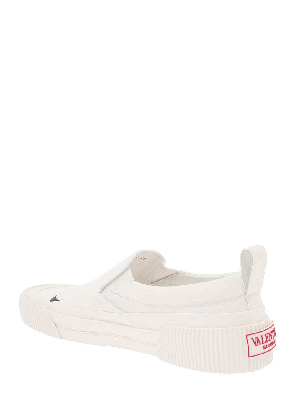 Valentino Garavani Men White Slip-On Sneakers With Vltn Print In Canvas Man - 3