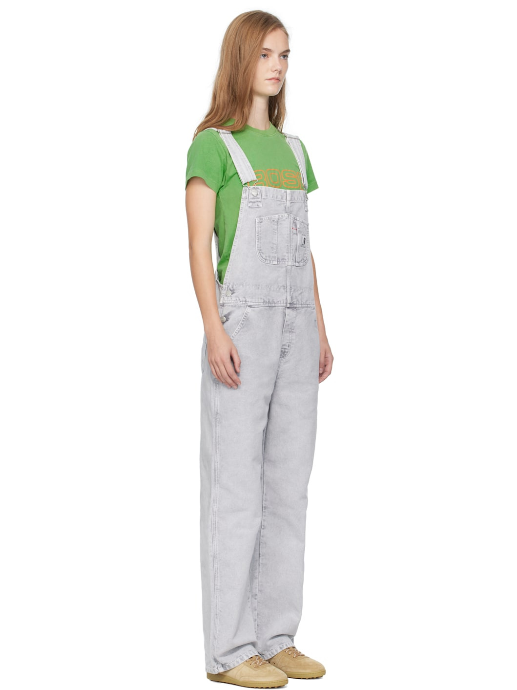 Gray Bib Straight Overalls - 2