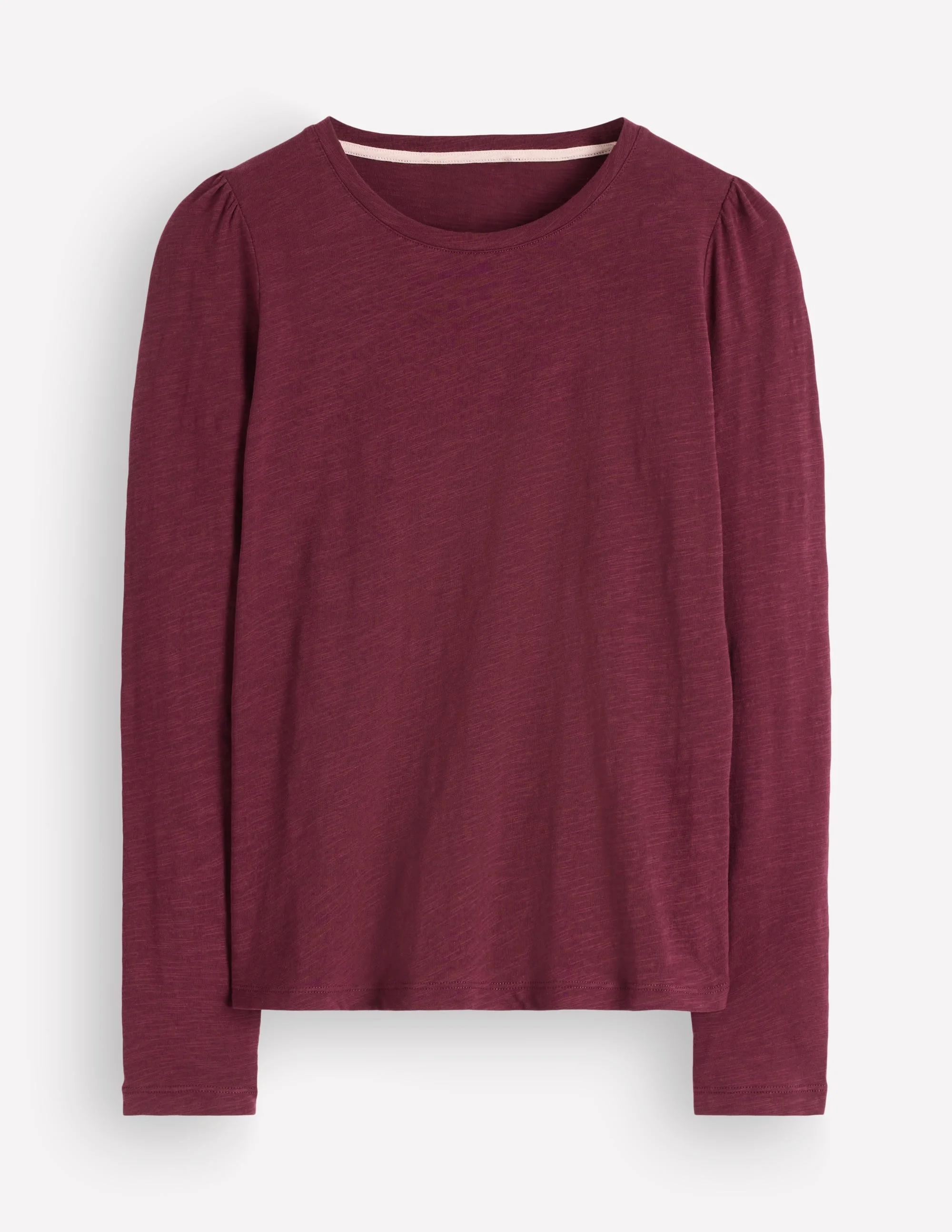 Cotton Crew Long Sleeve Top-Maroon Banner - 1
