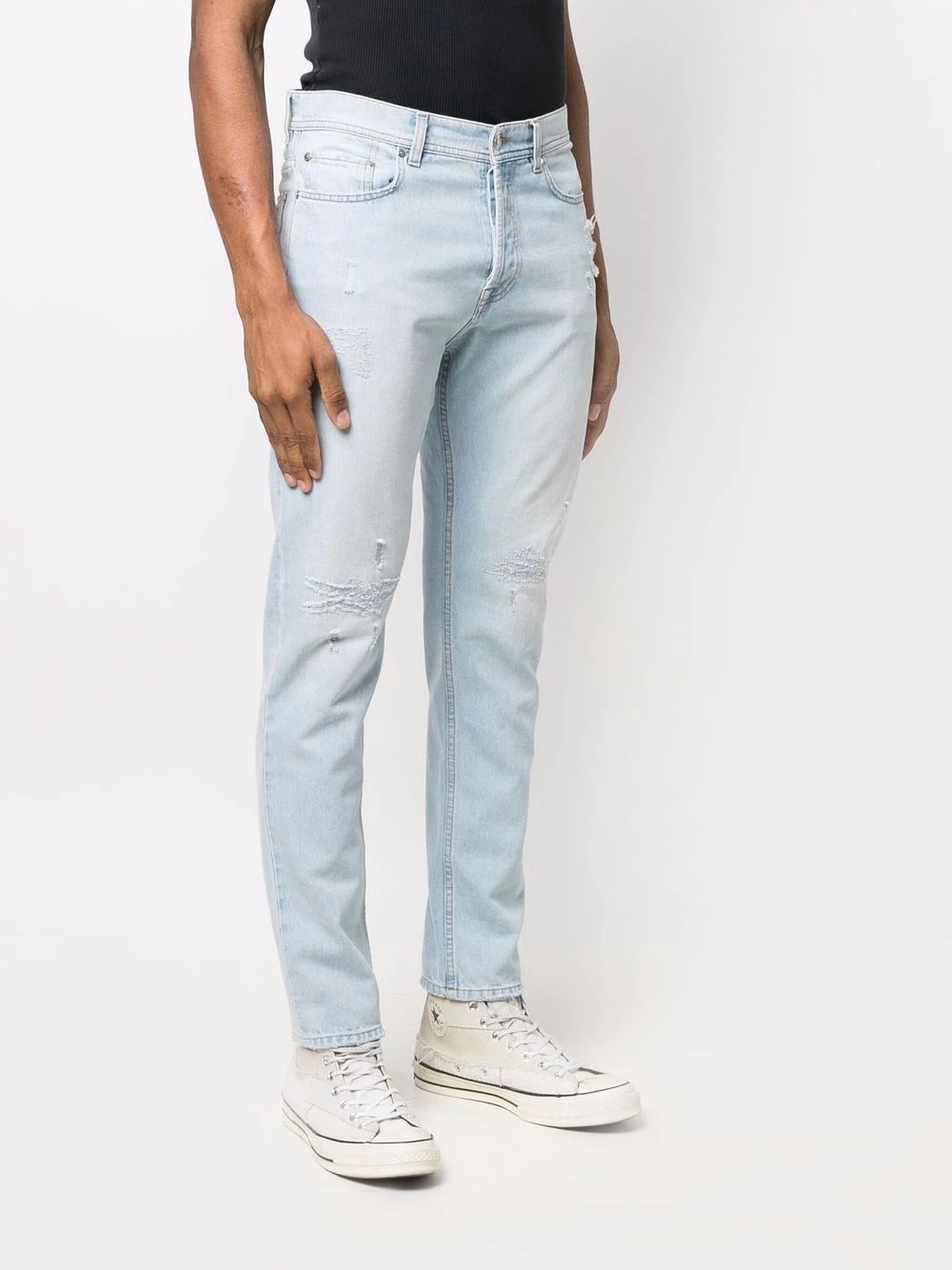 bleached straight-leg jeans - 3