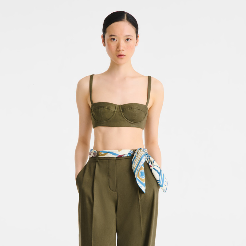 Longchamp Parisian Surf Club Silk scarf 90 Slate - Silk outlook