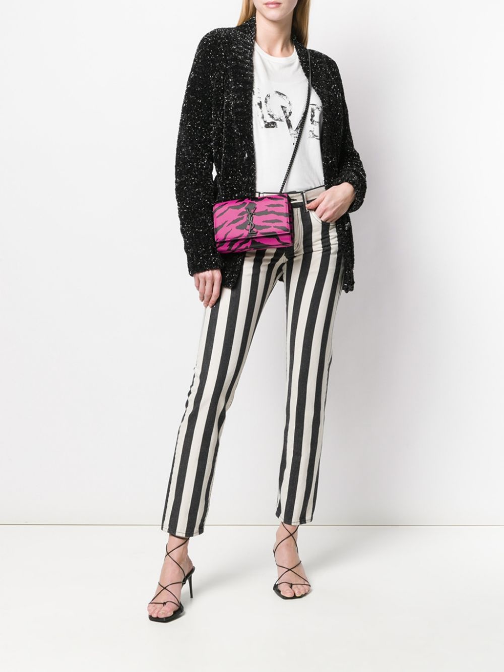 metallic v-neck cardigan - 2