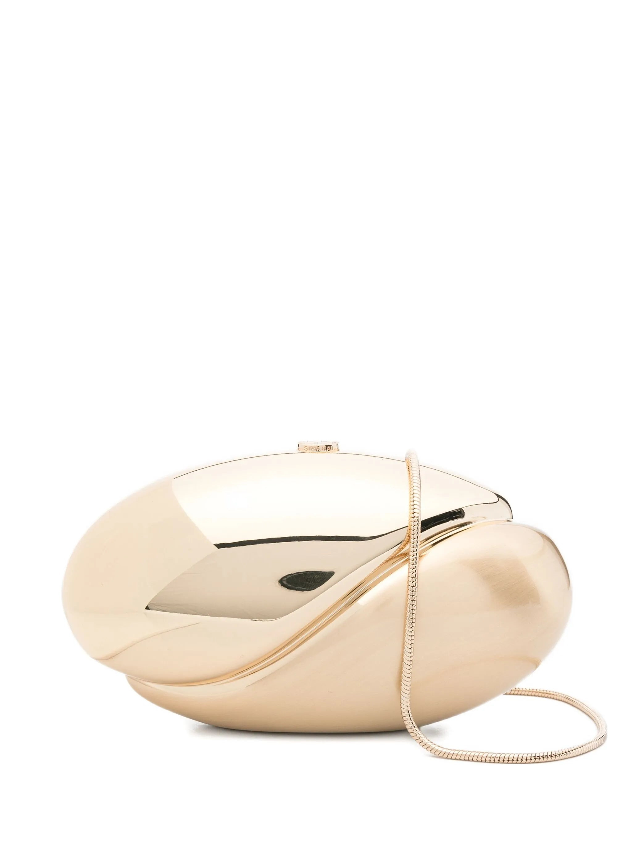 Ameera metallic-effect oval clutch - 1