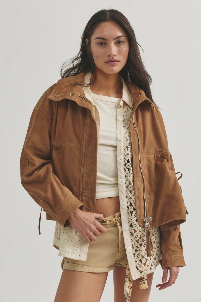 FREE PEOPLE We The Free Rip Tide Suede Jacket outlook