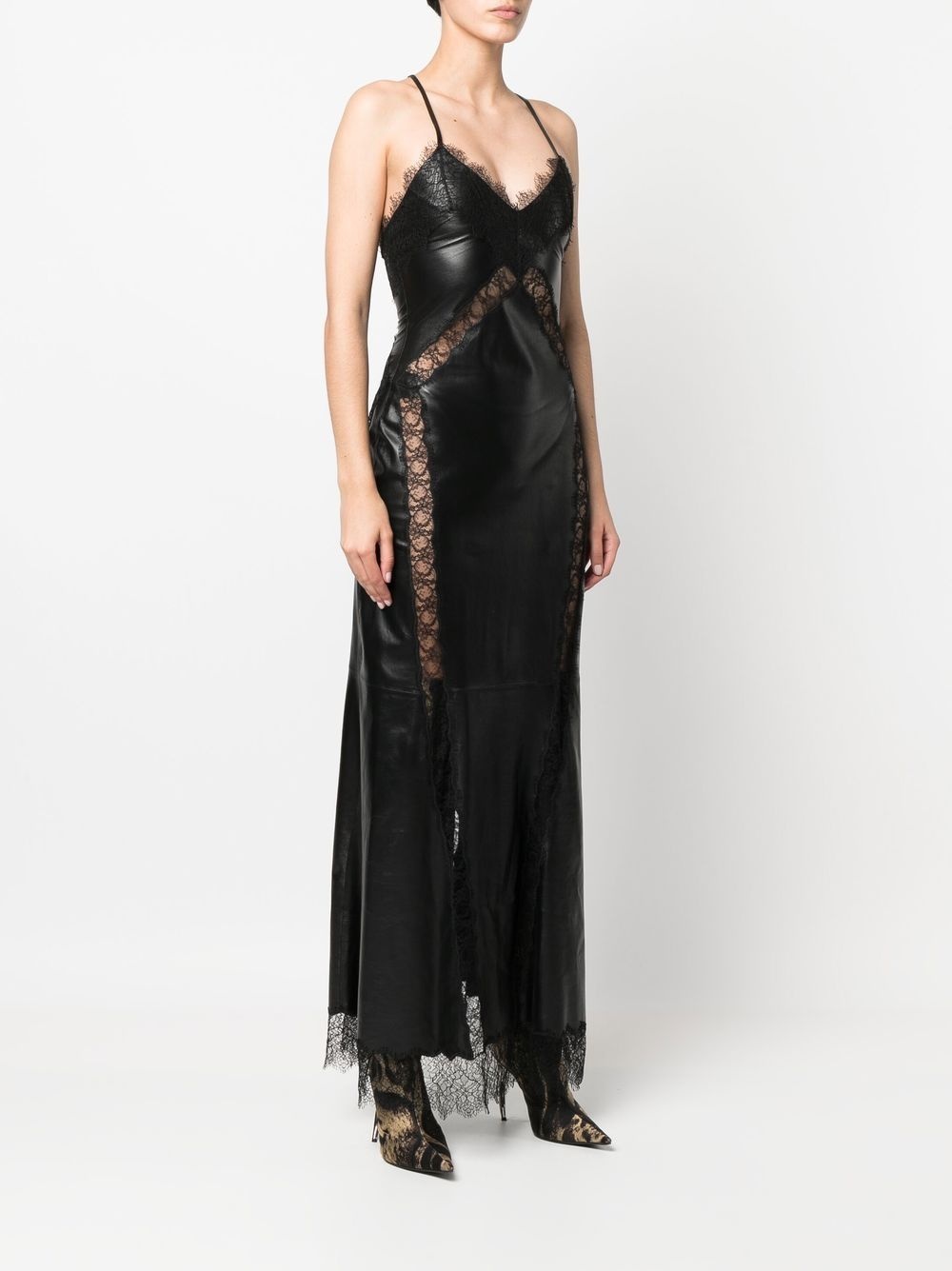 lace-trim midi dress - 3