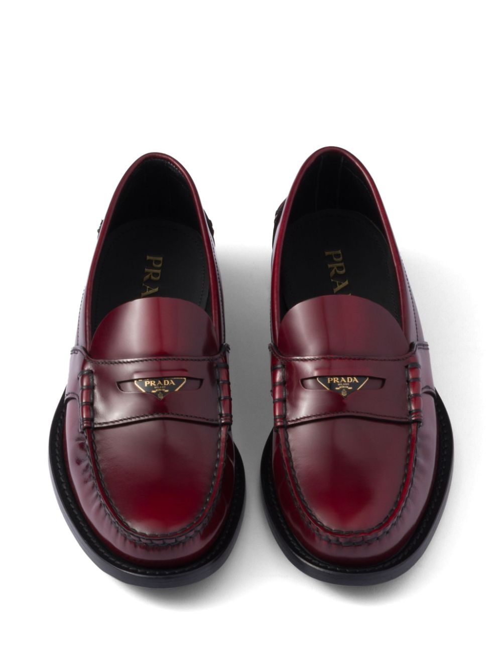 brushed-leather loafers - 4