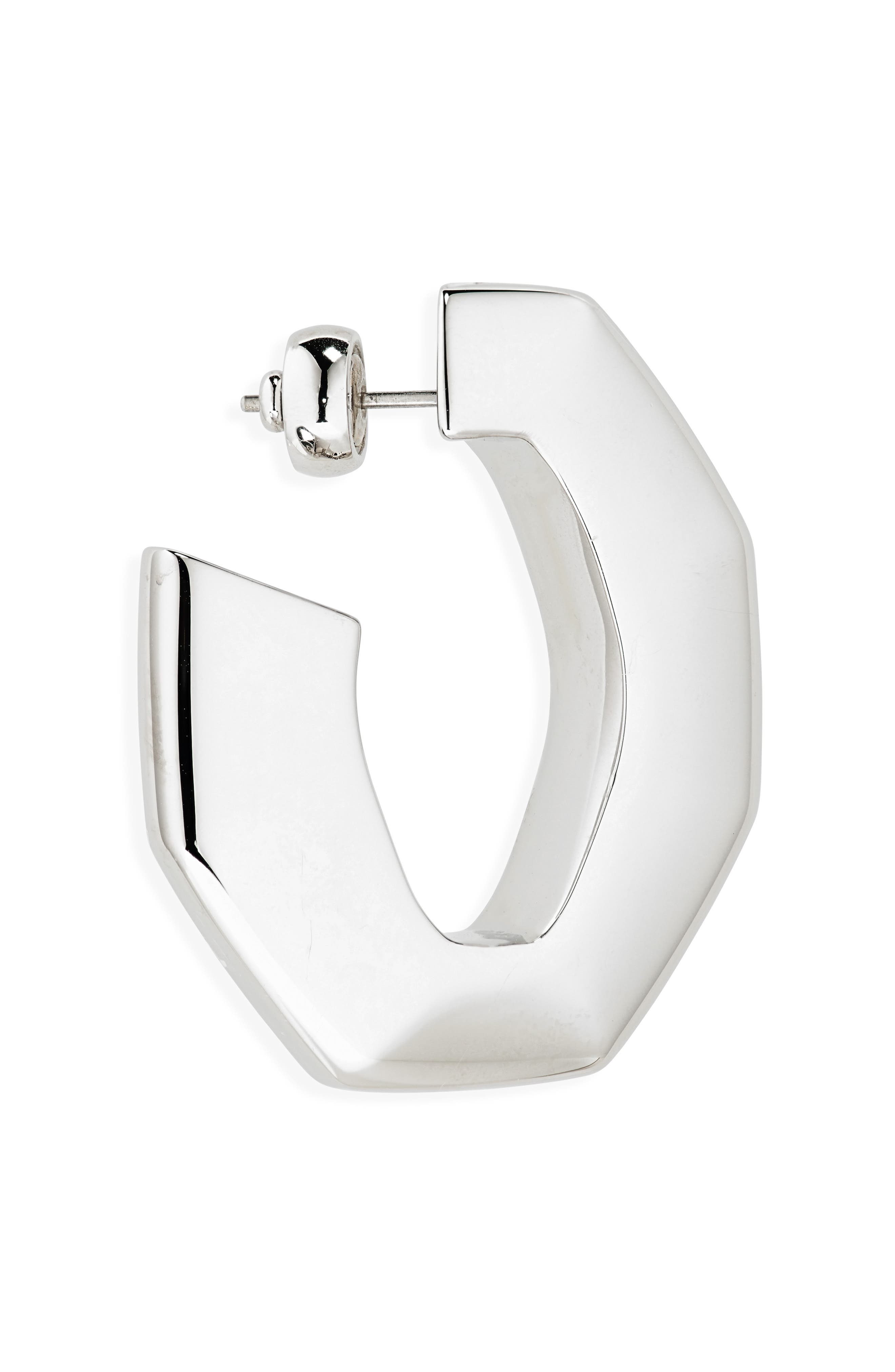 Givenchy Large Chain Link Hoop Earrings in Silvery at Nordstrom - 4