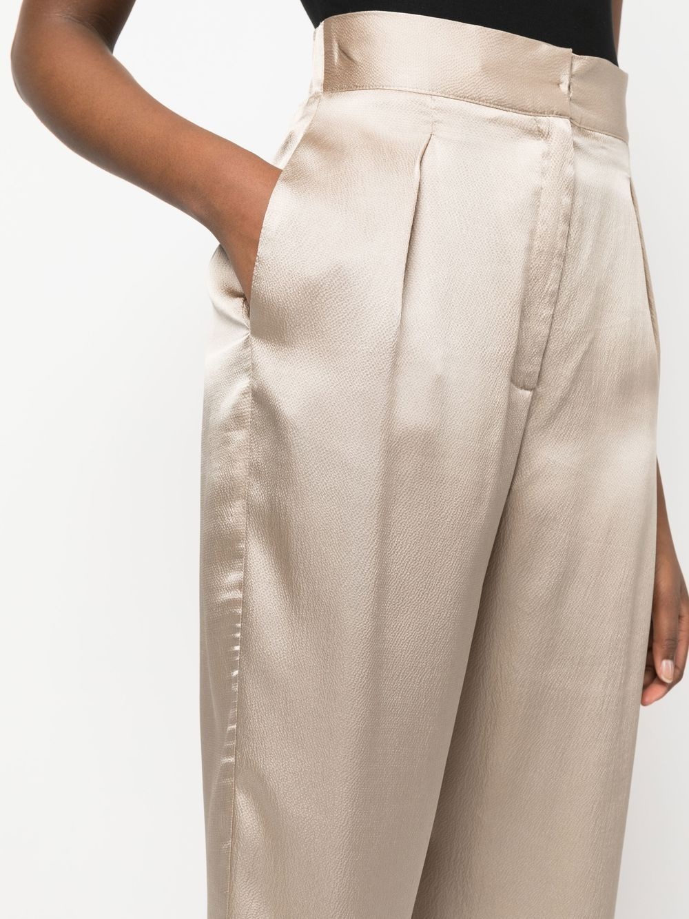 cropped silk palazzo pants - 5