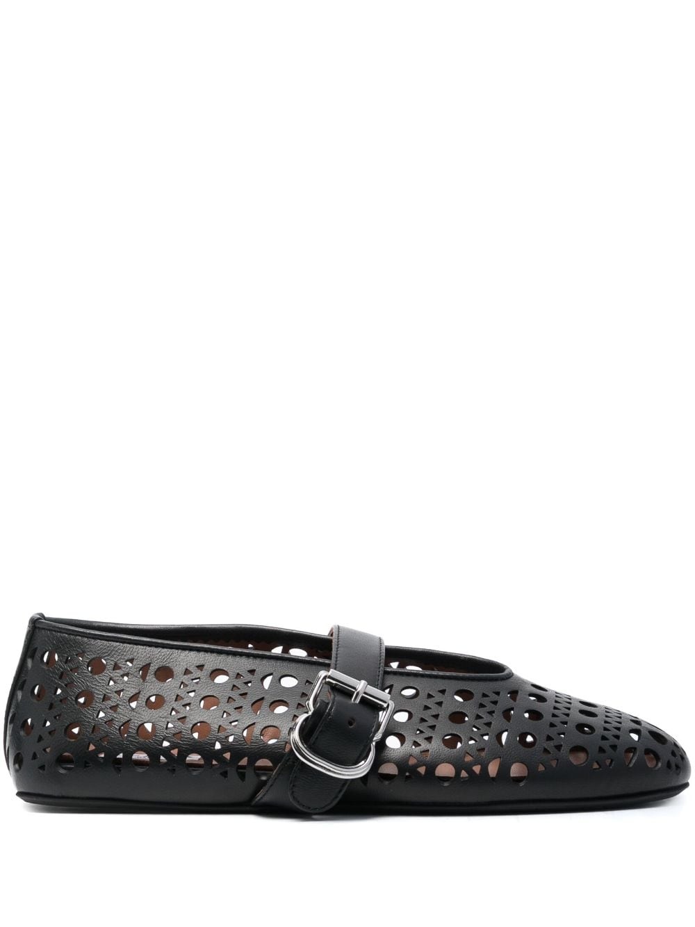 cut-out leather ballerinas - 1