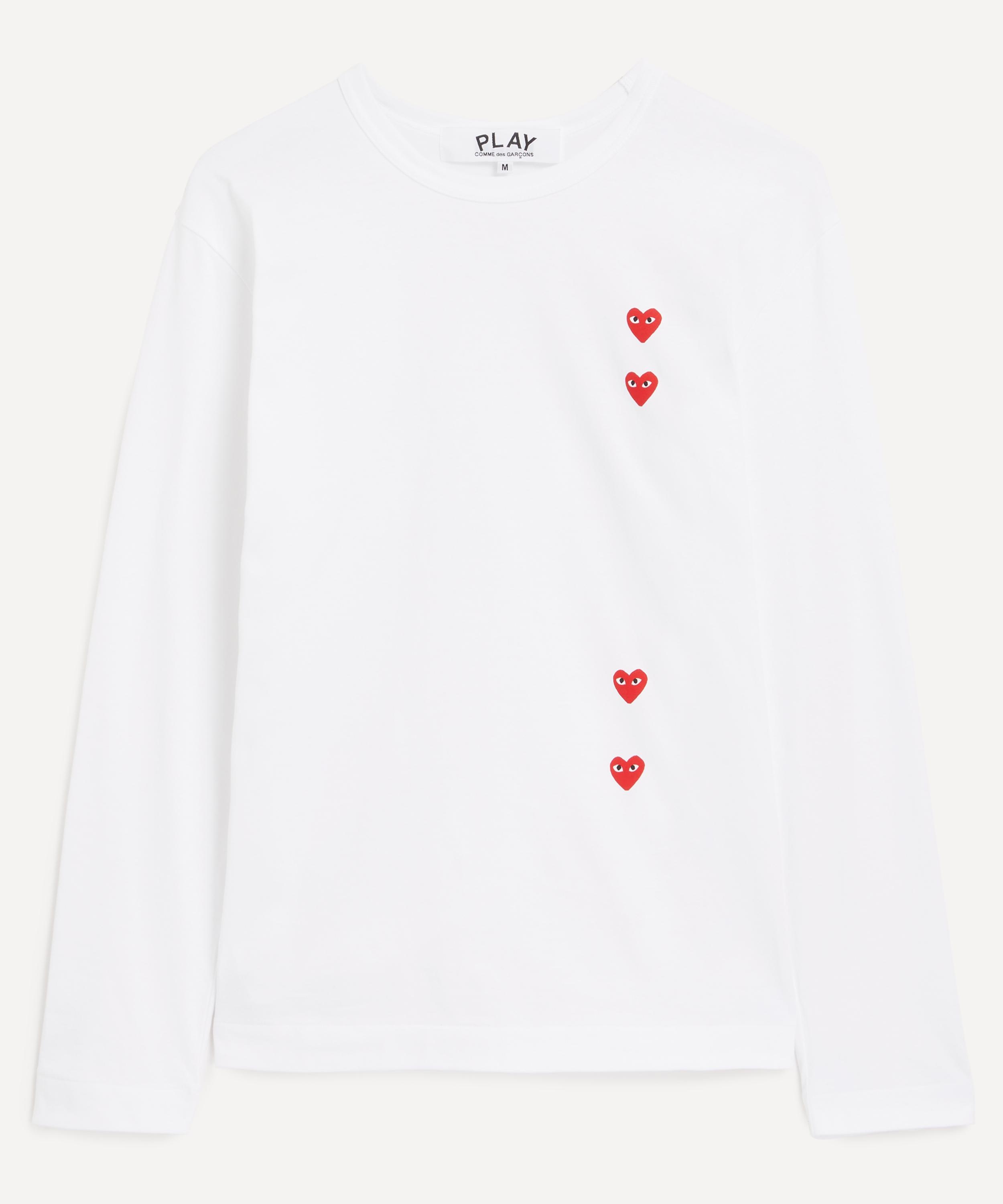 Comme des Garçons PLAY Large Side top Multi-Heart Logo T-Shirt - Medium