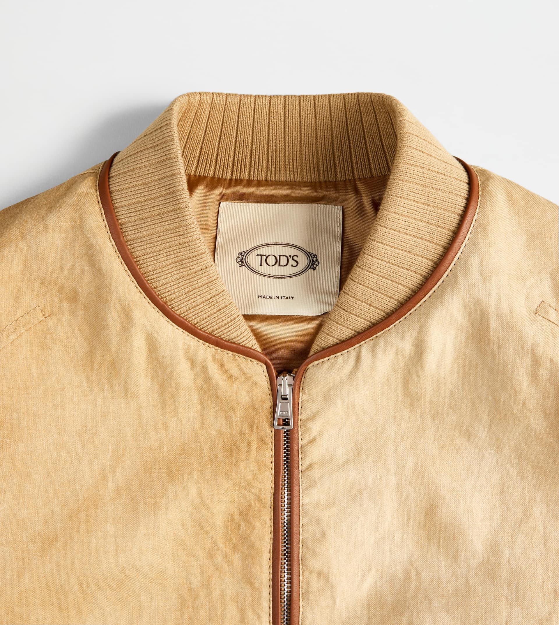 BOMBER JACKET WITH LEATHER INSERTS - BROWN - 6