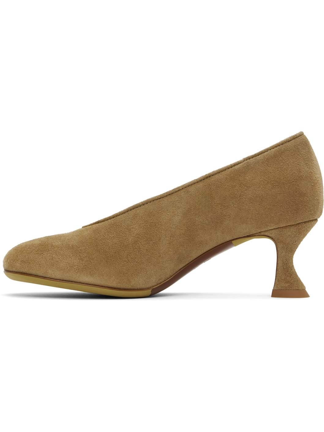 Beige Duck Suede Heels - 3