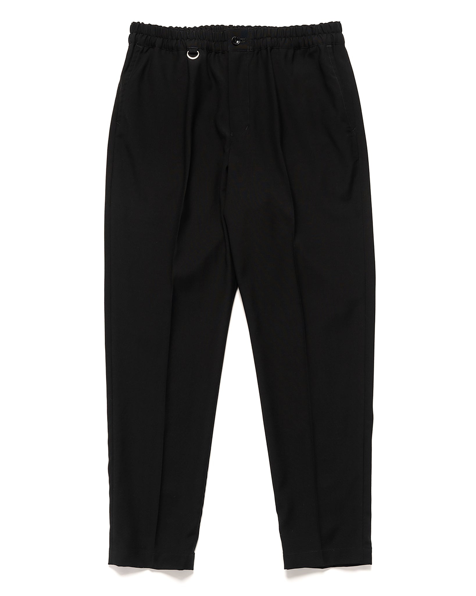 SOPHNET. SUPER BLACK WOOL TAPERED EASY PANTS BLACK | REVERSIBLE