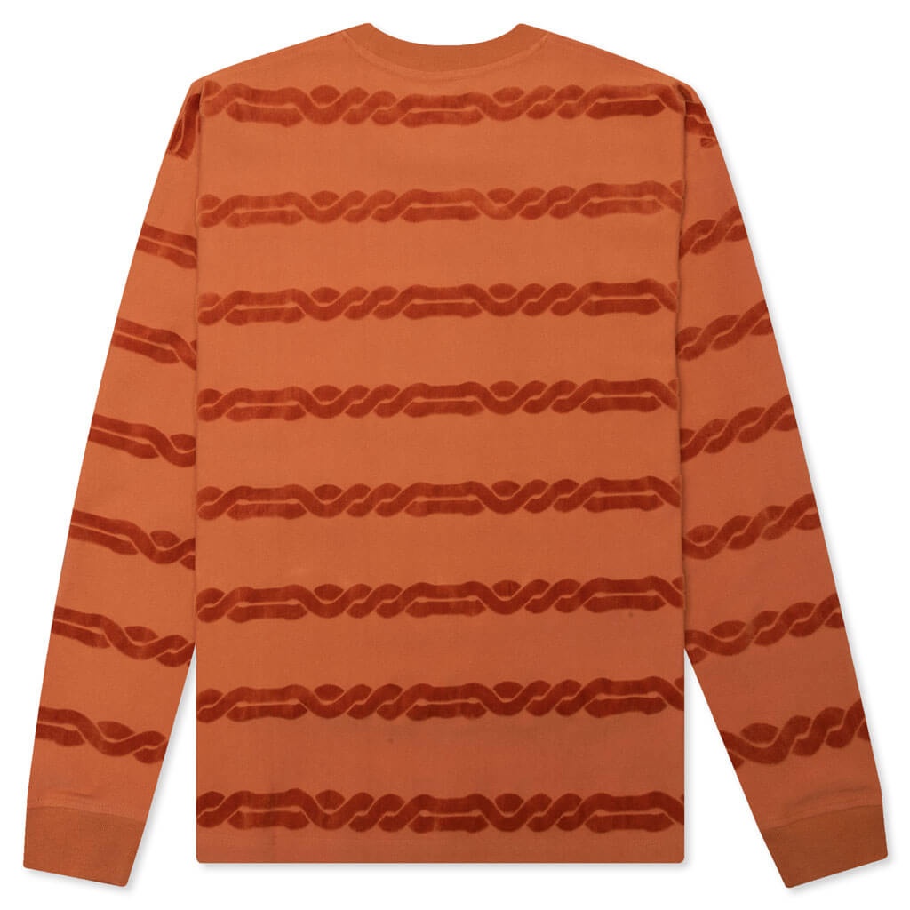 BRAIN DEAD BRAIDED BURNOUT LONG SLEEVE - RUST - 2