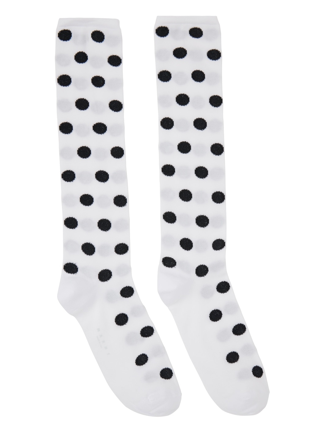 White & Black Polka Dots Socks - 1