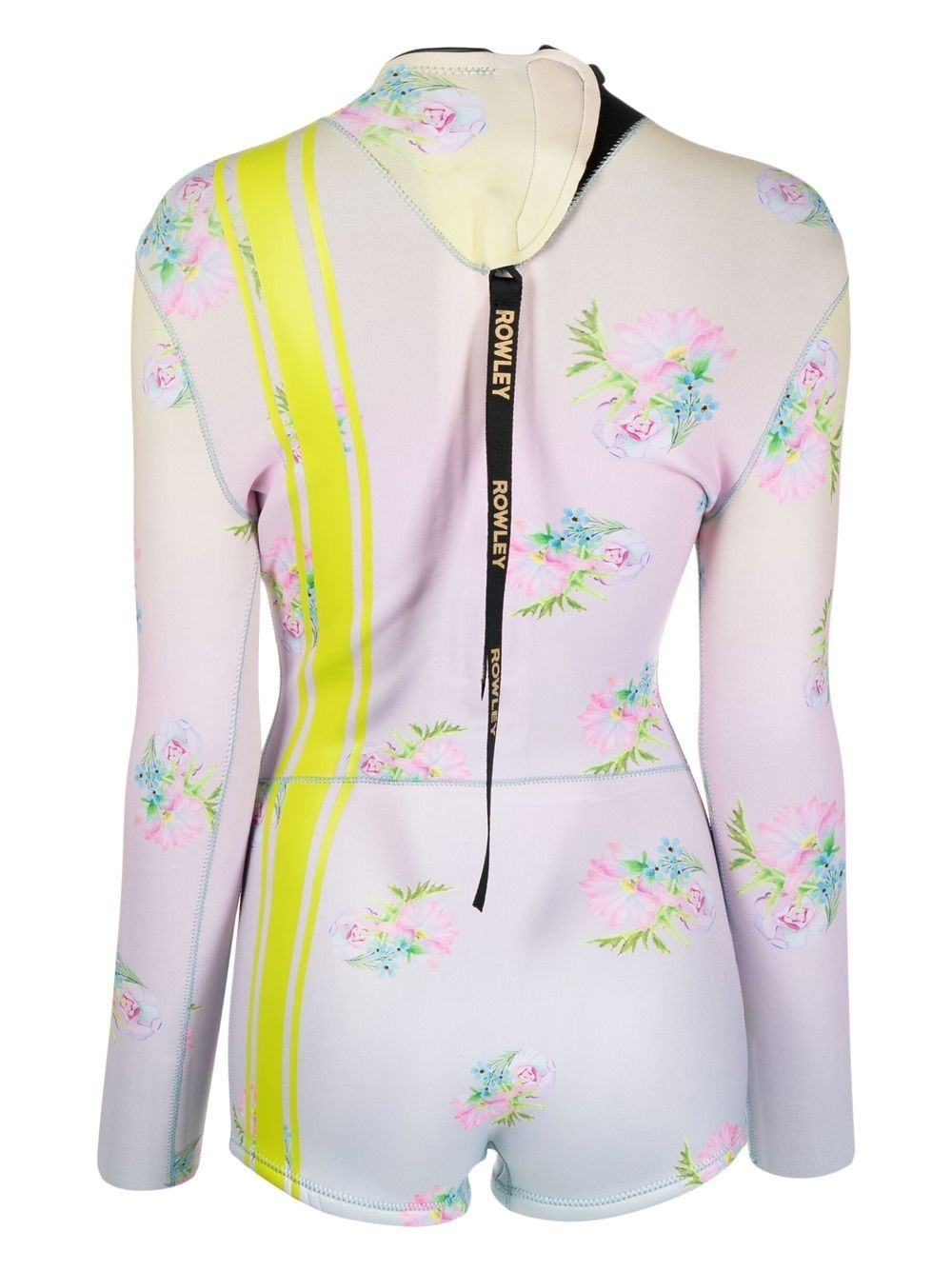 striped floral-print swimsuit - 2
