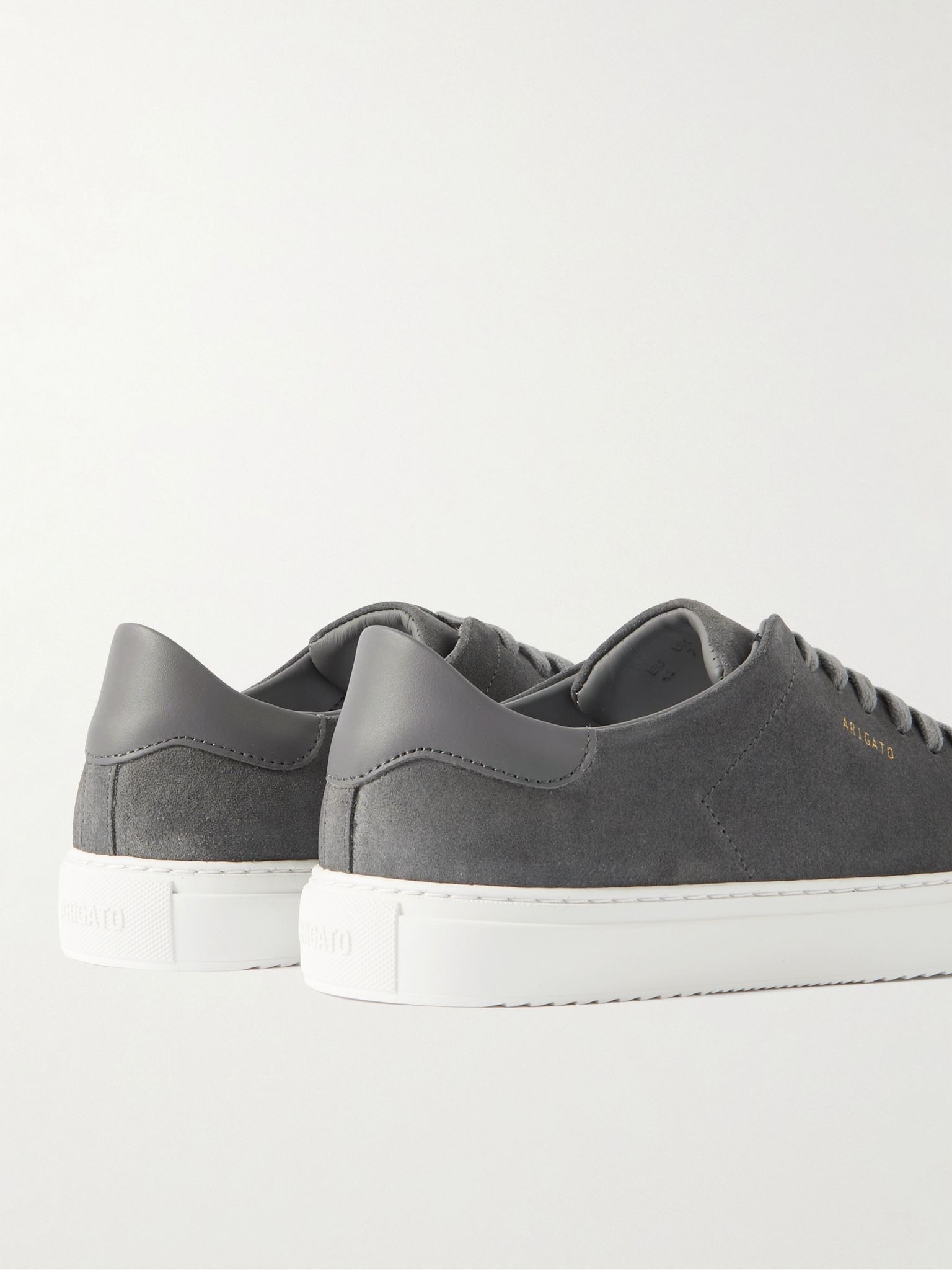 Clean 90 Leather-Trimmed Suede Sneakers Gray - 5