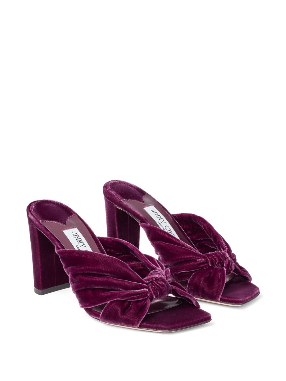 Avenue 85mm velvet mules - 2