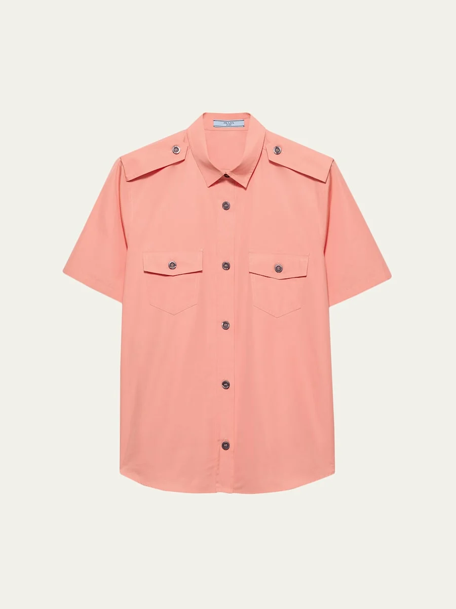 Short-Sleeve Cotton Utility Shirt - 1