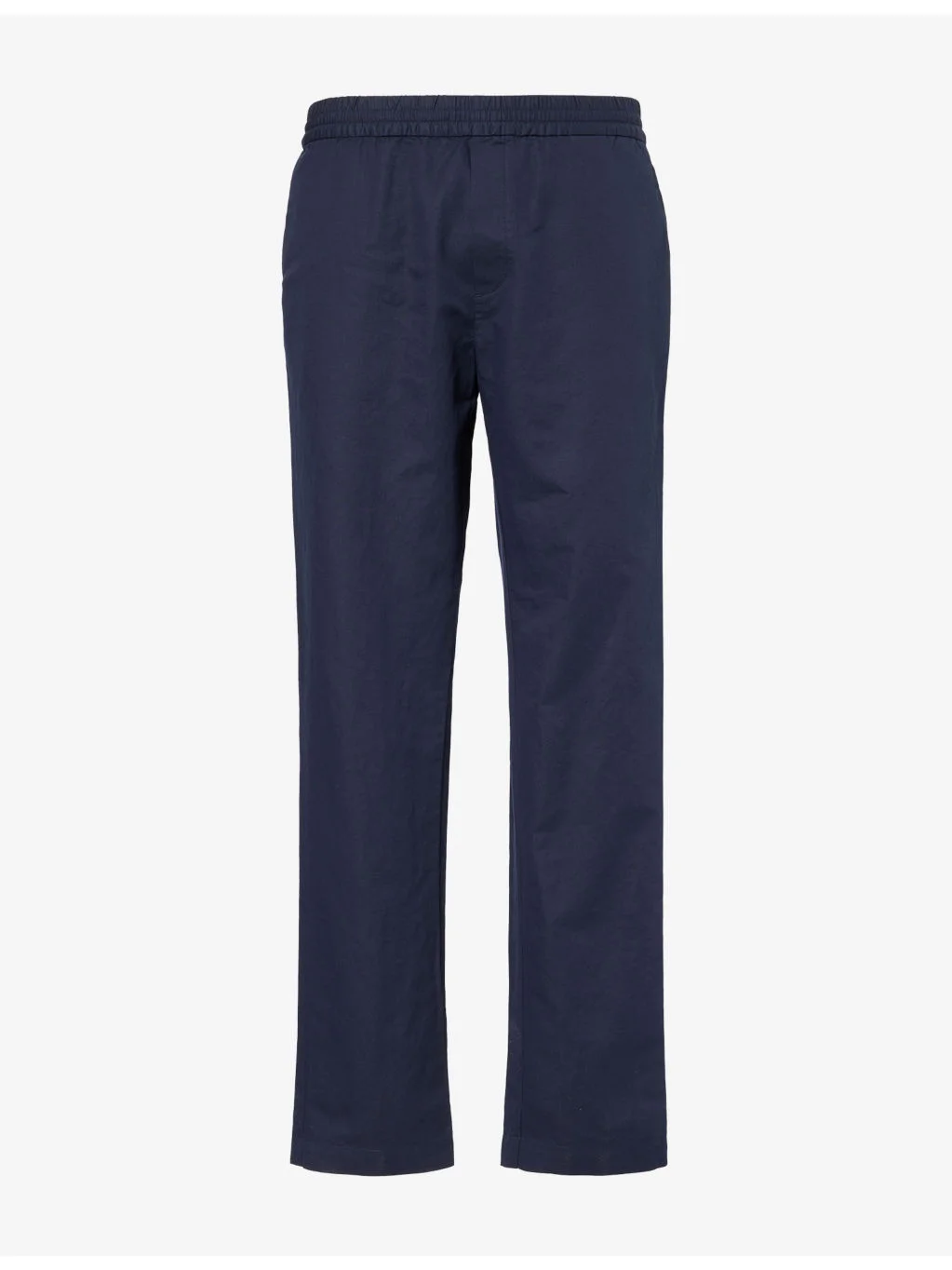 Drawstring Straight-Leg Cotton-Linen Trousers - 1