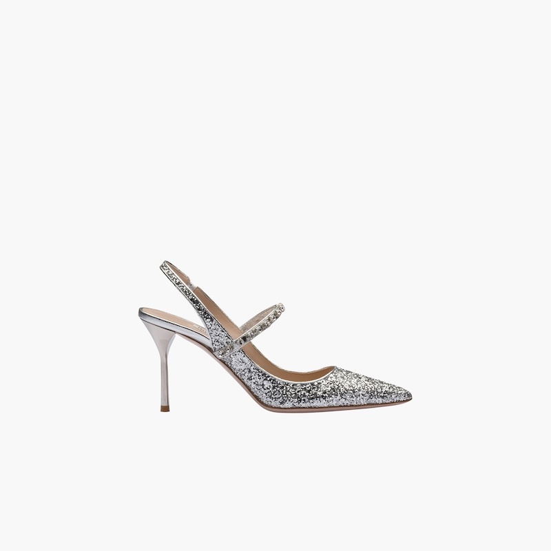 Glitter slingback pumps - 5