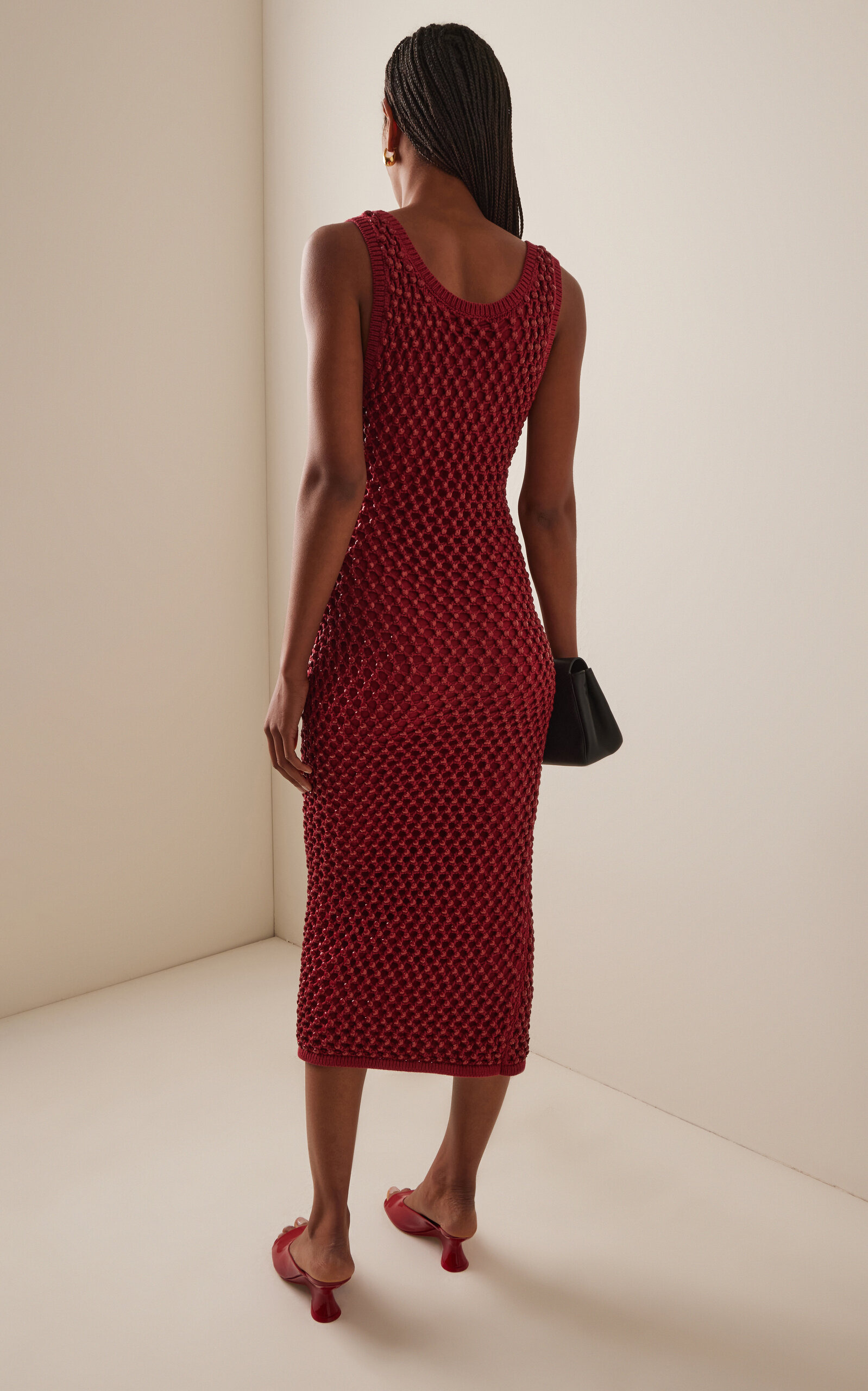 Exclusive Emin Crystal-Embellished Knit Midi Dress red - 4