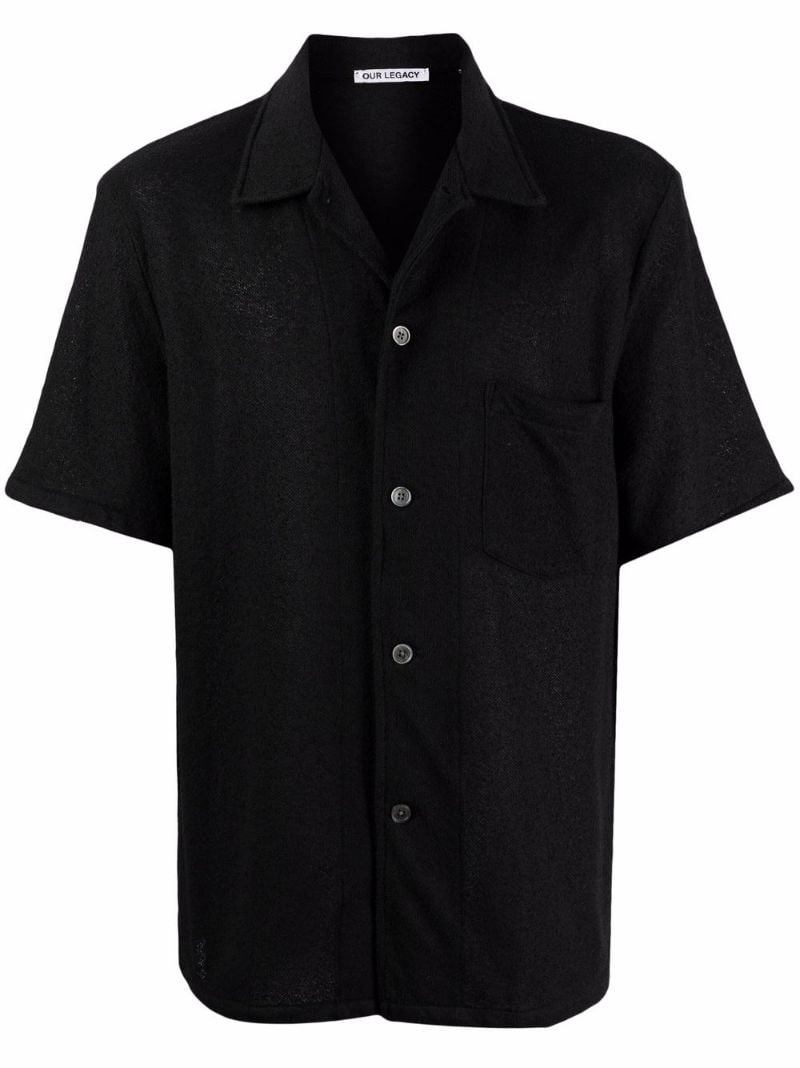 boucle short-sleeve shirt - 1
