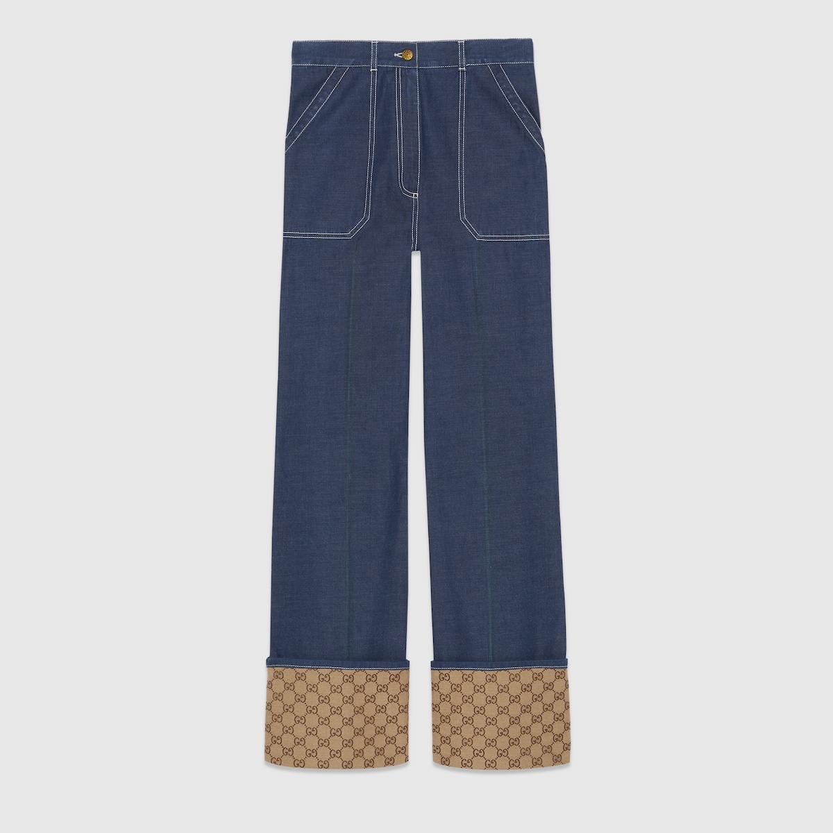 GG cuff denim pant - 1