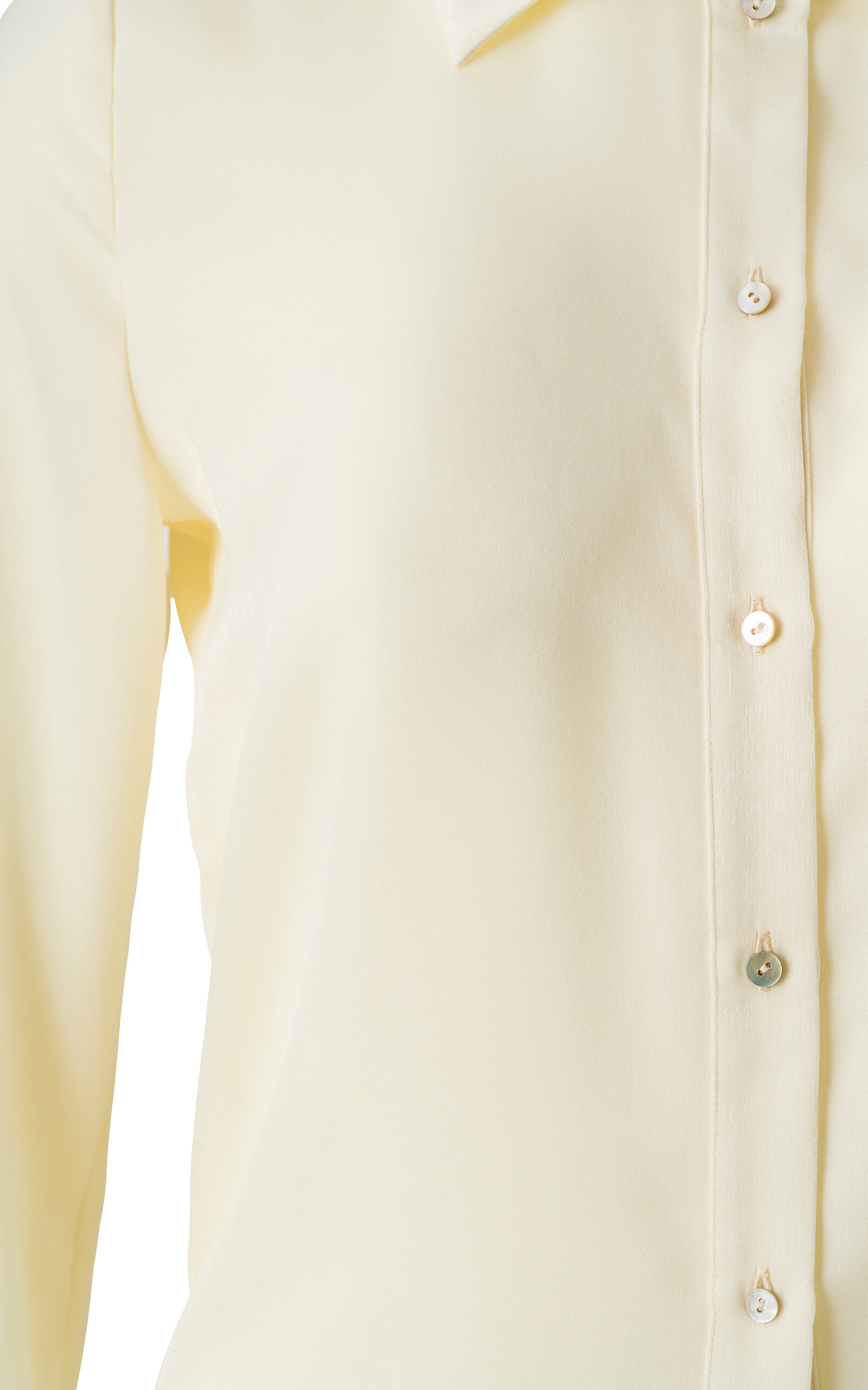 Mora Fluted Satin Shirt off-white - 4